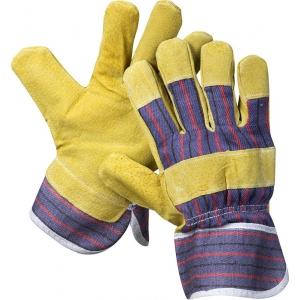 Перчатки "MASTER" рабочие комбинированные кожаные из спилка с тиснением, XL, STAYER, 1131-XL