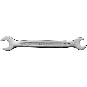 Ключ "PROFI"" гаечный рожковый, Cr-V сталь, хромированный, 14 х 17 мм, STAYER, 27035-14-17
