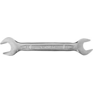 Ключ "PROFI"" гаечный рожковый, Cr-V сталь, хромированный, 22 х 24 мм, STAYER, 27035-22-24