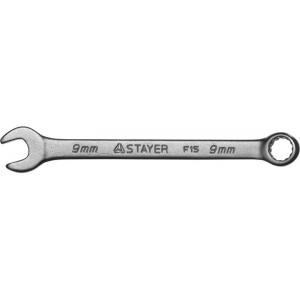 Ключ "MASTER" гаечный комбинированный, хромированный, 9 мм, STAYER, 27085-09