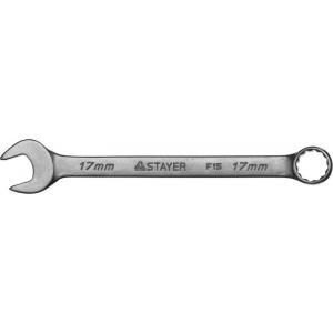 Ключ "MASTER" гаечный комбинированный, хромированный, 17 мм, STAYER, 27085-17