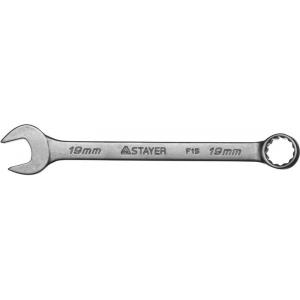 Ключ "MASTER" гаечный комбинированный, хромированный, 19 мм, STAYER, 27085-19