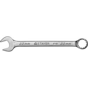 Ключ "MASTER" гаечный комбинированный, хромированный, 22 мм, STAYER, 27085-22
