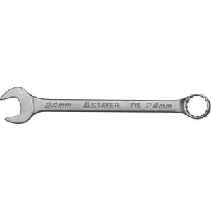 Ключ "MASTER" гаечный комбинированный, хромированный, 24 мм, STAYER, 27085-24