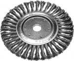 Щетка дисковая для УШМ, сплет в пучки стальн зак провол 0,5мм, 200мм/22мм, STAYER, 35190-200