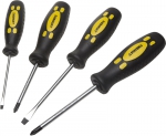 Набор Отвертки "ТECHNO", SL 3,0x 75,SL 5,0x100, PH №1х75мм,PH № 2x100мм, 4шт, STAYER, 25081-H4_z01