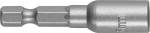 Бита "PROFI" с торцовой головкой, "Нат-драйвер", магнитная, тип хвостовика - E 1/4", длина 48 мм, 6мм, 1шт, STAYER, 26390-06