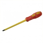 Отвертка "PROFESSIONAL" "MAX-GRIP" диэлектрическая, двухкомпонентная рукоятка, Cr-V, SL 3,0x100мм, STAYER, 25827-03-100 G