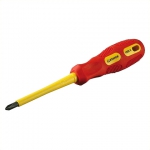 Отвертка "PROFESSIONAL" "MAX-GRIP" диэлектрическая, двухкомпонентная рукоятка, Cr-V, PH №2x100мм, STAYER, 25828-2-100 G